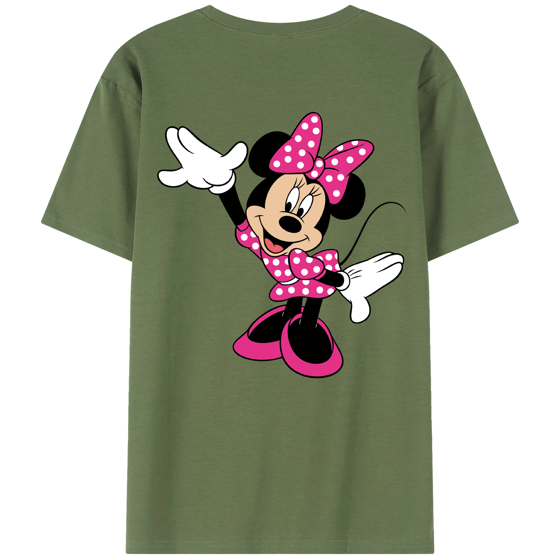 ミッキーマウス Mickey Mouse 綿100％ メンズ半袖Tシャツ（バックプリント） 通気性